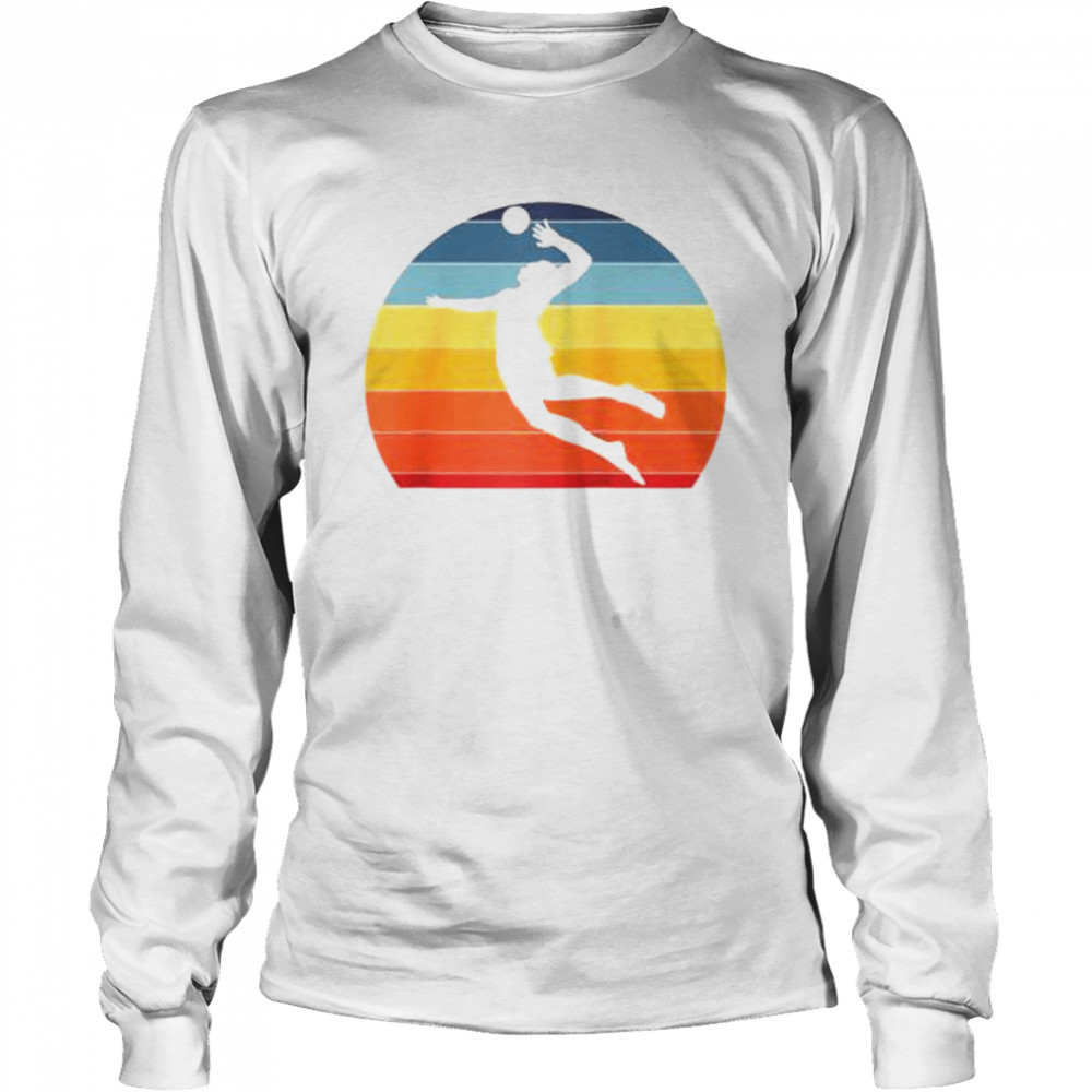 Volleyball Vintage Retro, Volleyball Player, Sport Fun  Long Sleeved T-shirt