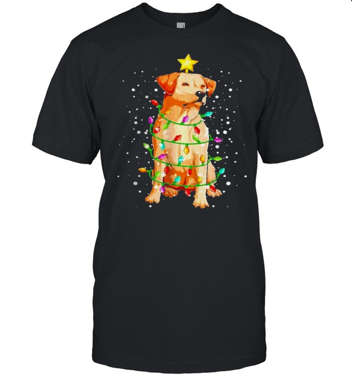 Labrador Retriever Dog Christmas Tree Lights Pajamas Xmas shirt