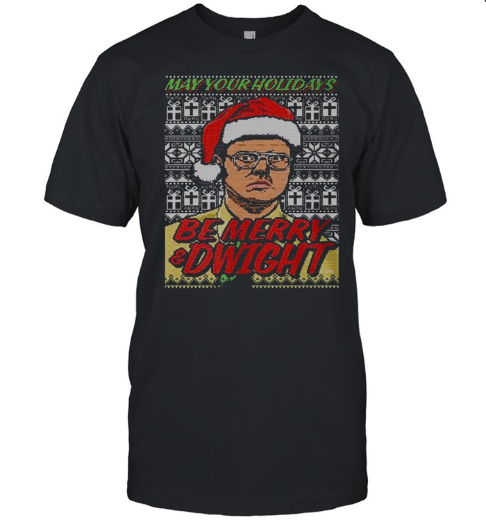 Merry and Dwight May Your Holidays The Office Ugly Christmas shirt Classic Men's T-shirt