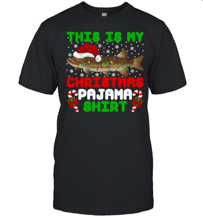 This Is My Christmas Large Musky Fishing Pajama Sweater T-shirt