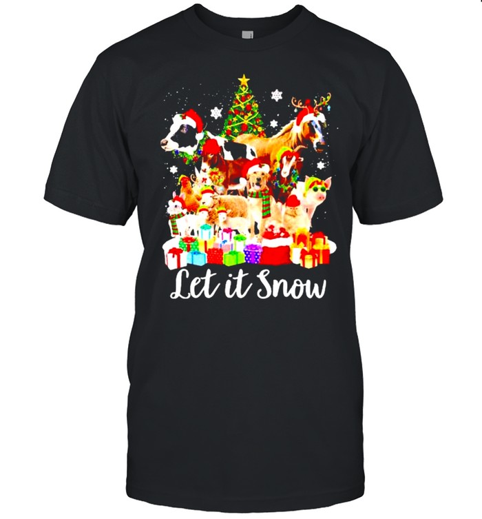 Best animals farm Christmas let it snow sweater