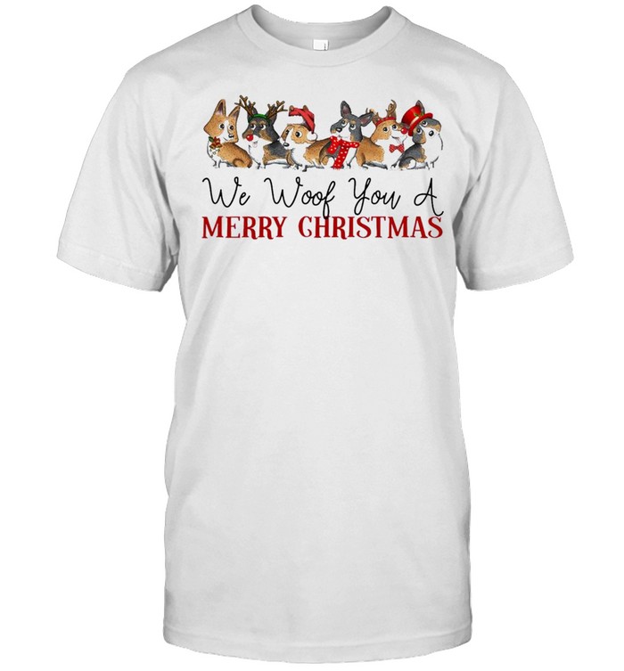Corgi Dogs we woof You a Merry Christmas shirt
