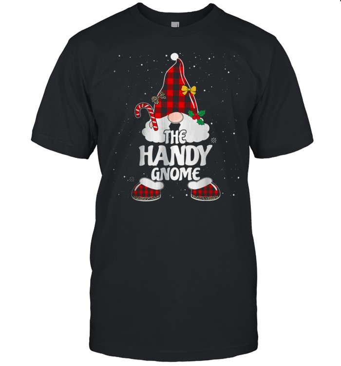 Handy Gnome Buffalo Plaid Matching Family Christmas Pajama T-Shirt