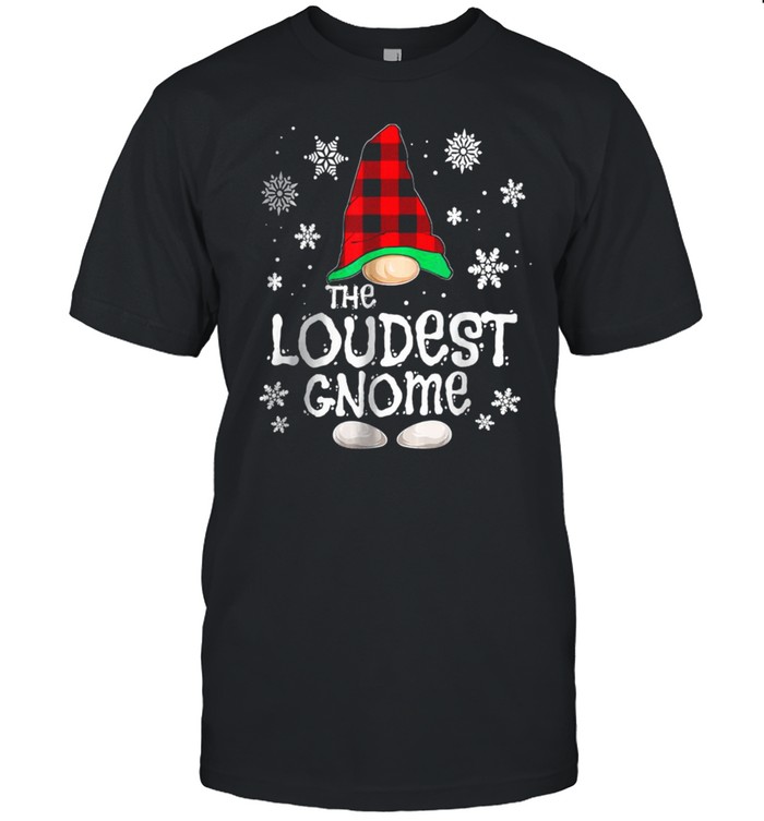 Loudest Gnome Buffalo Plaid Christmas Matching Family Pajama T-Shirt