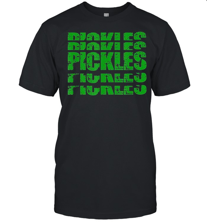 Pickle Fan Retro Vintage Stacked Letters Pickles Meme Shirt