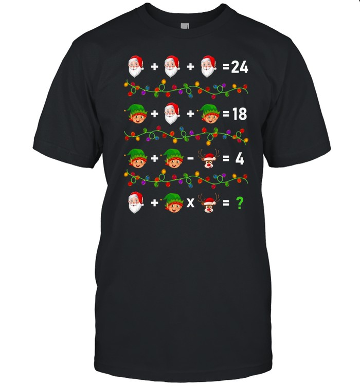 Santa Elf Operations Quiz Math Teacher Christmas Shirt