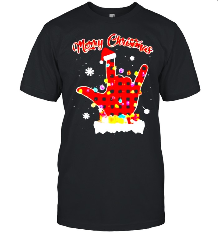 Sign Language Santa light 2021 Christmas shirt