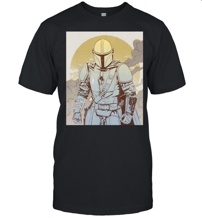 Star Wars The Mandalorian Line Art Poster T-Shirt