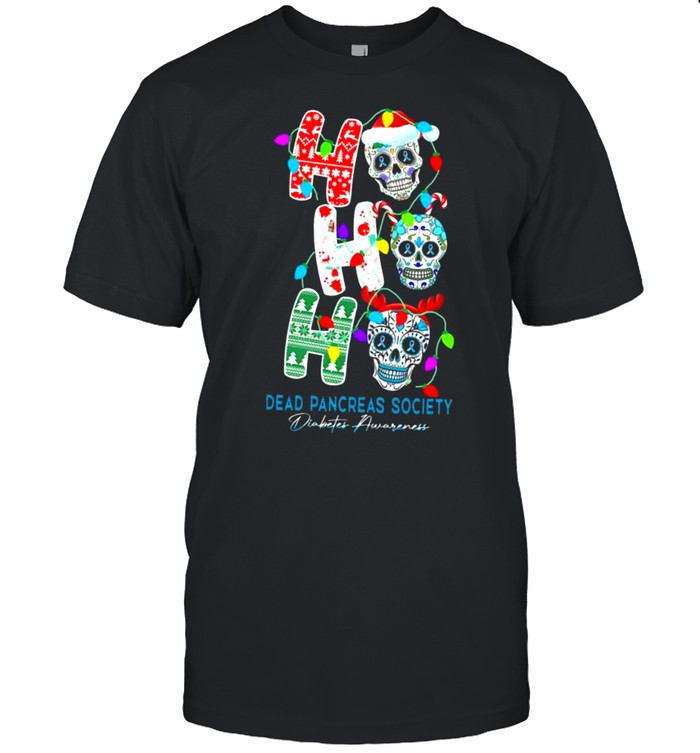 Ho Ho Ho Sugar Skull Santa Reindeer Elf Dead Pancreas Society Diabetes Awareness Christmas Light shirt