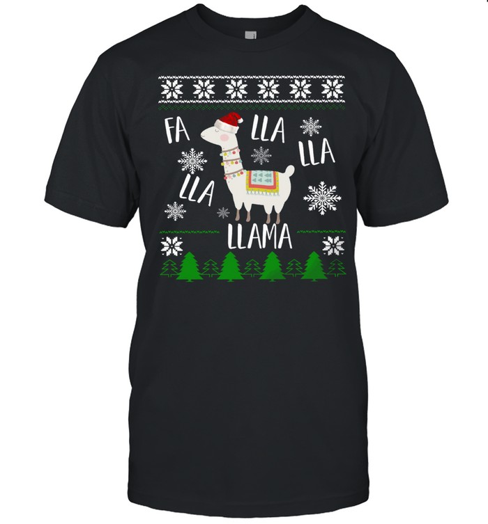 La Lla Lla Lla Llama Merry Christmas Shirt