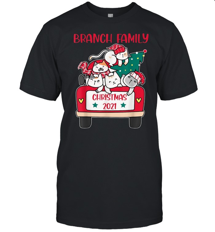 Merry Catmas Christmas truck cats Branch Family Shirt