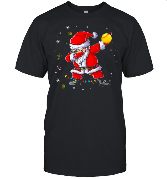 Dabbing Santa Claus Softball Christmas shirt