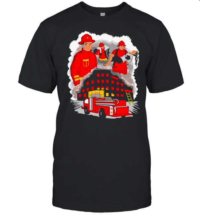 Firefighter crew rescue volunteer fireman fir shirt