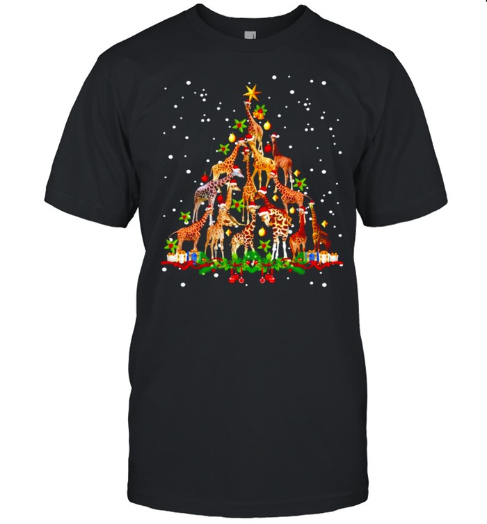 Giraffe Christmas Tree Xmas shirt