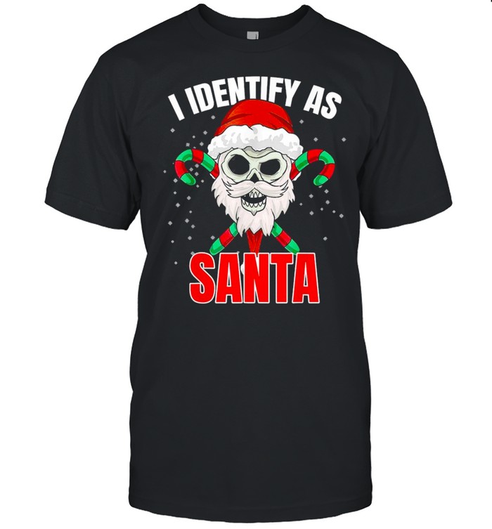 i Identify As Santa Skull Christmas Pajamas For Dad Shirt