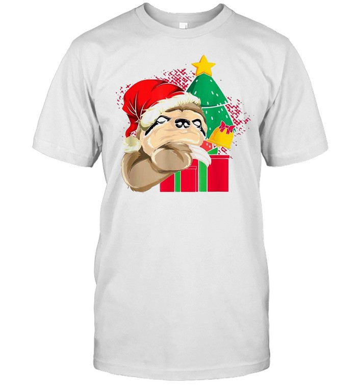 Merry Christmas Tree Lazy Animal Xmas Sloth Sweater T-shirt