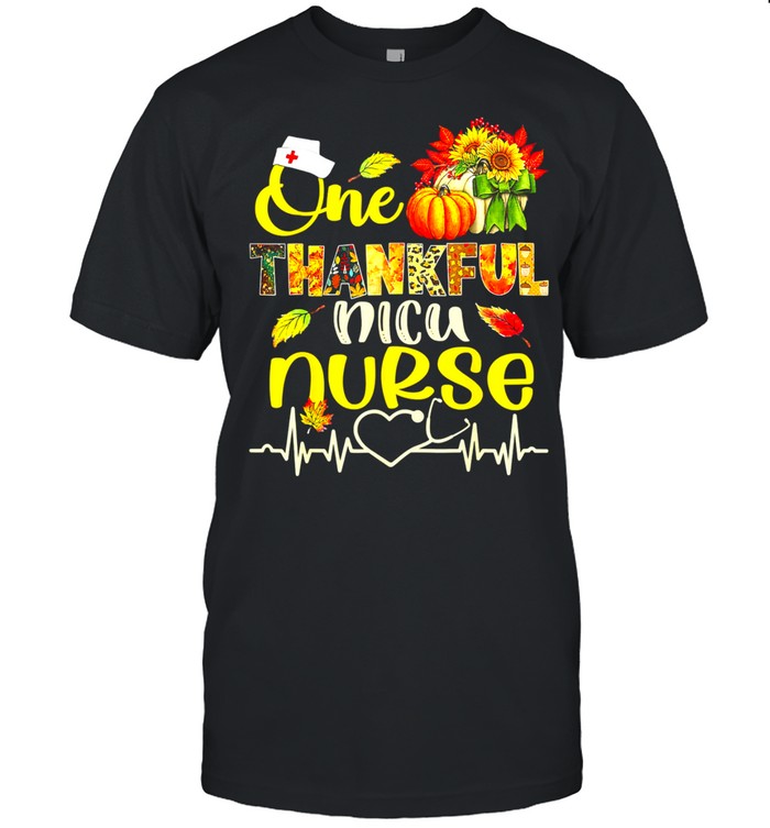 One Thankful NICU Nurse Stethoscope Pumpkin Thanksgiving T-Shirt