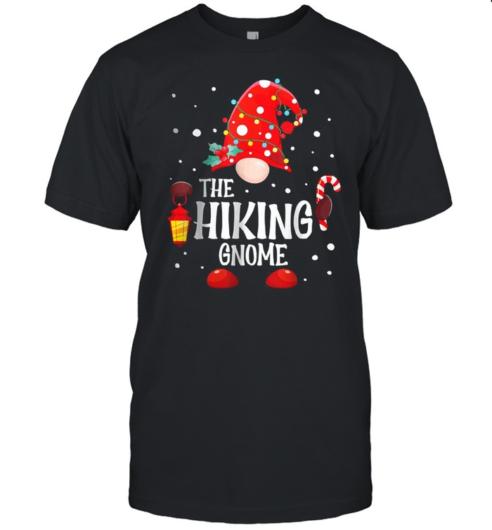 The Hiking Gnome Matching Family Christmas Gnome Pajama T-Shirt