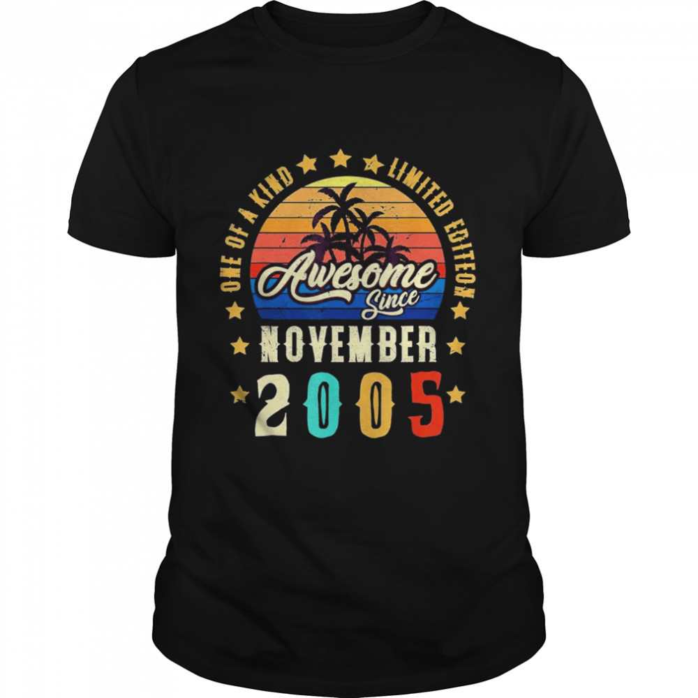 Awesome Since November 2005 Vintage 16th Birthday Shirt