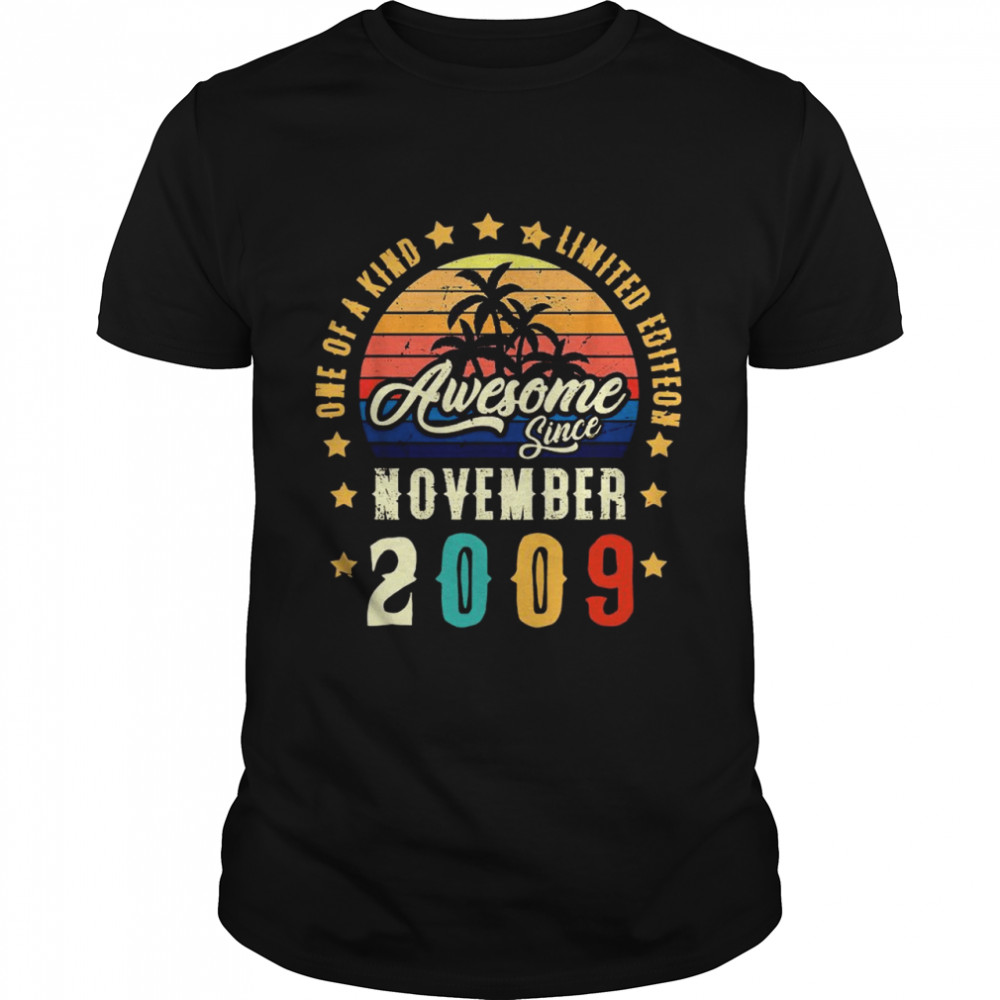 Awesome Since November 2009 Vintage 12th Birthday Shirt