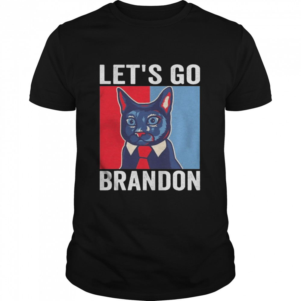 Official Vintage Cat In A Suit Let’s Go Brandon 2021 Shirt