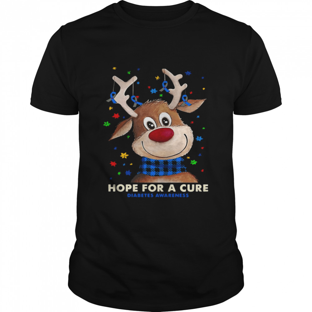 Reindeer Hope For A Cure Diabetes Awareness Sweater T-shirt