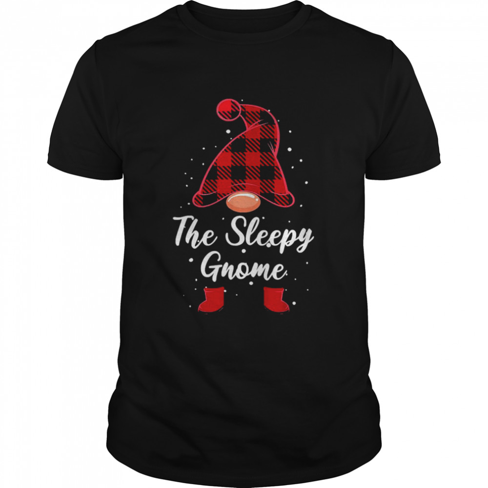 The Sleepy Gnome Buffalo Plaid Xmas Pajamas Matching Family Shirt