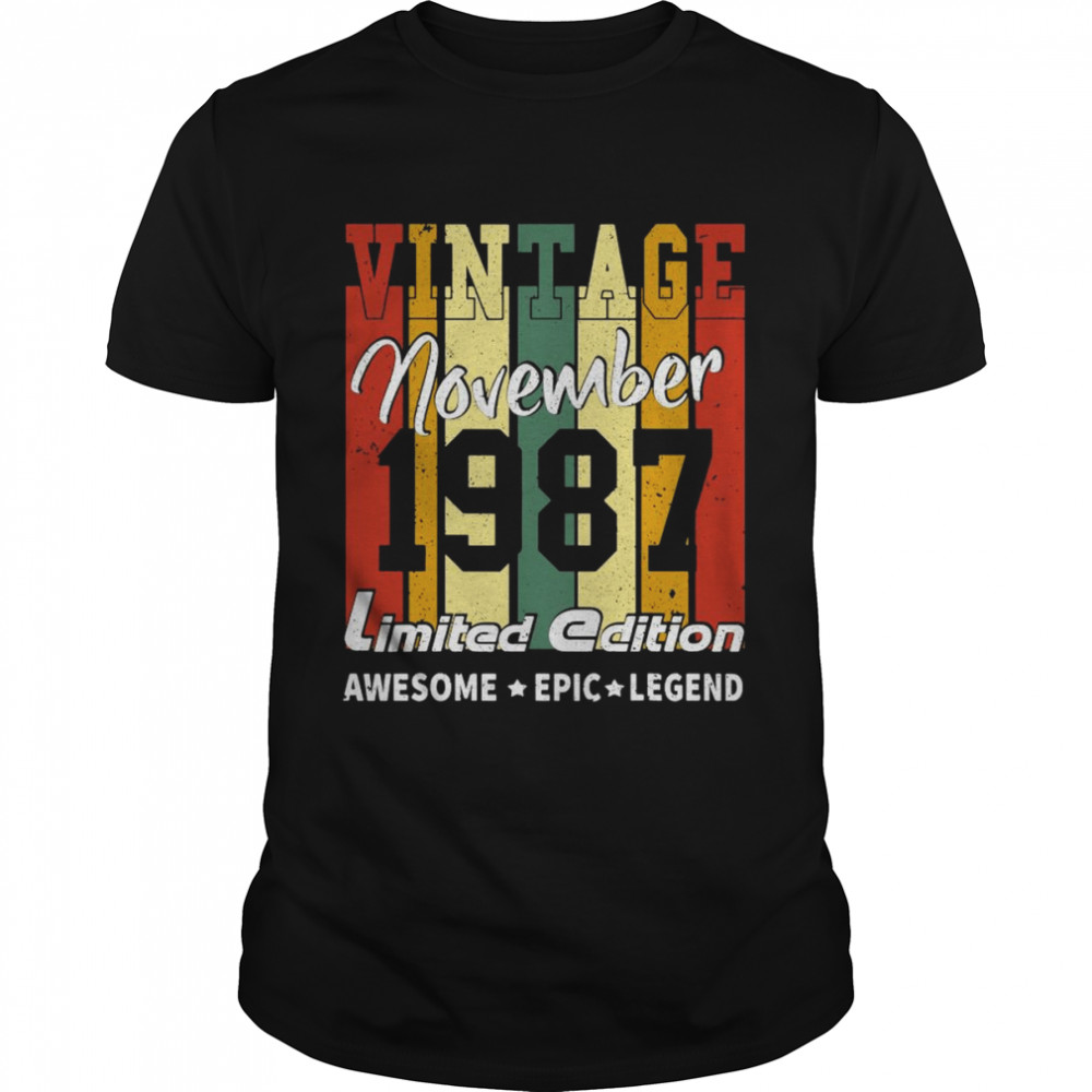 Vintage Limited Edition Birthday Decoration November 1987 Shirt