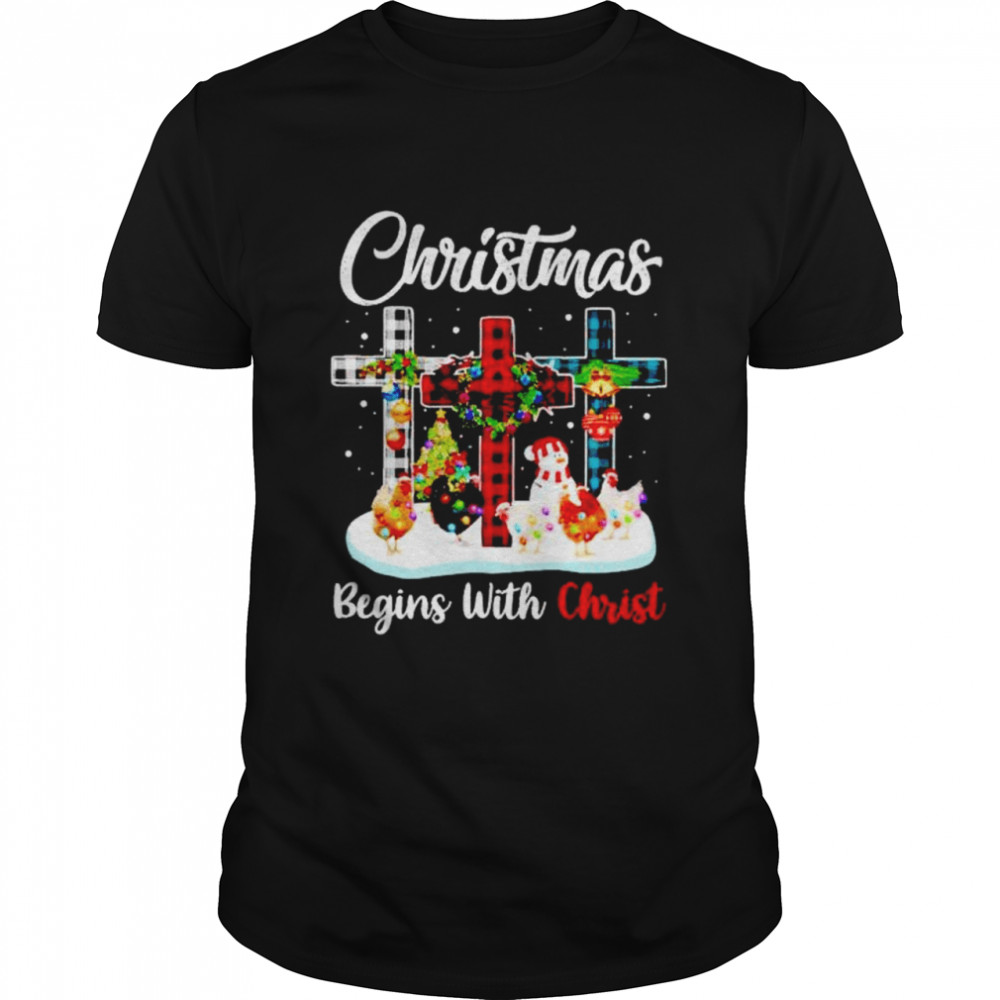 chicken Christmas begins with Christmas shirt