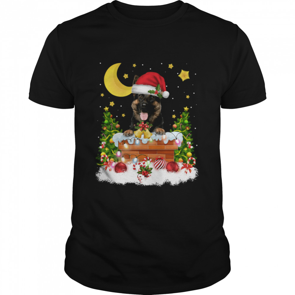 German Shepherd In The Chimney Love Christmas shirt