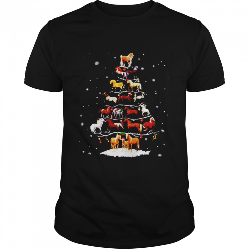 Horse Christmas tree t-shirt