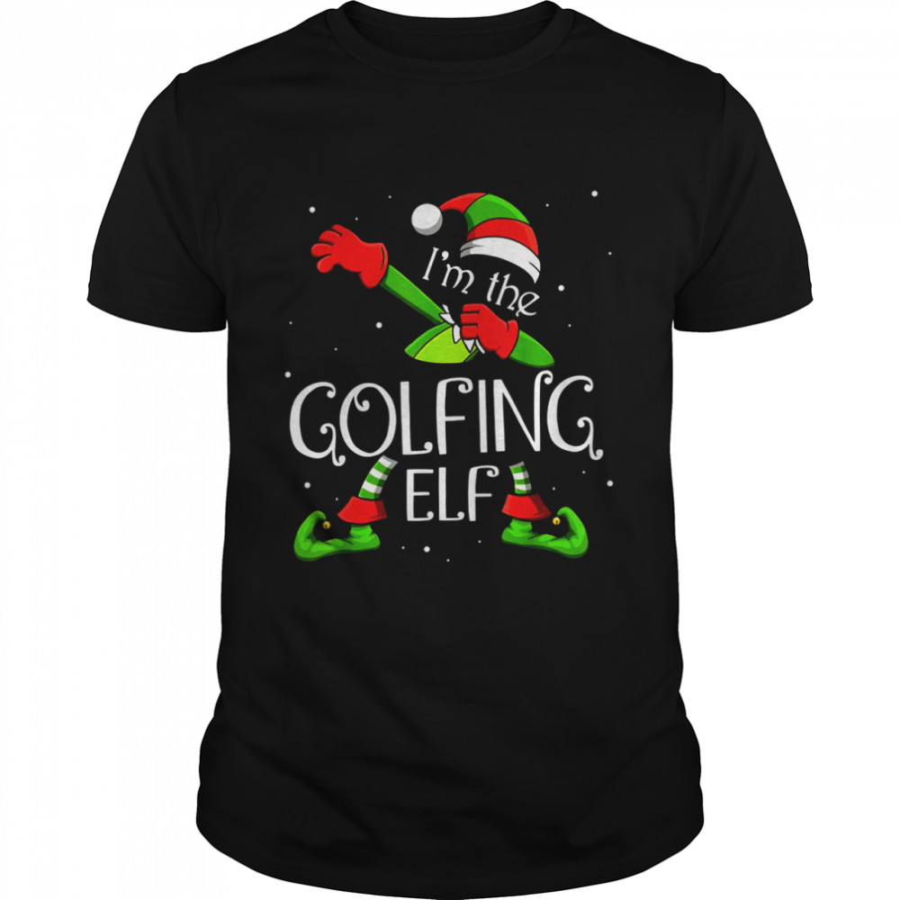 I’m The Golfing Elf Dabbing Santa Claus Xmas For Family Shirt