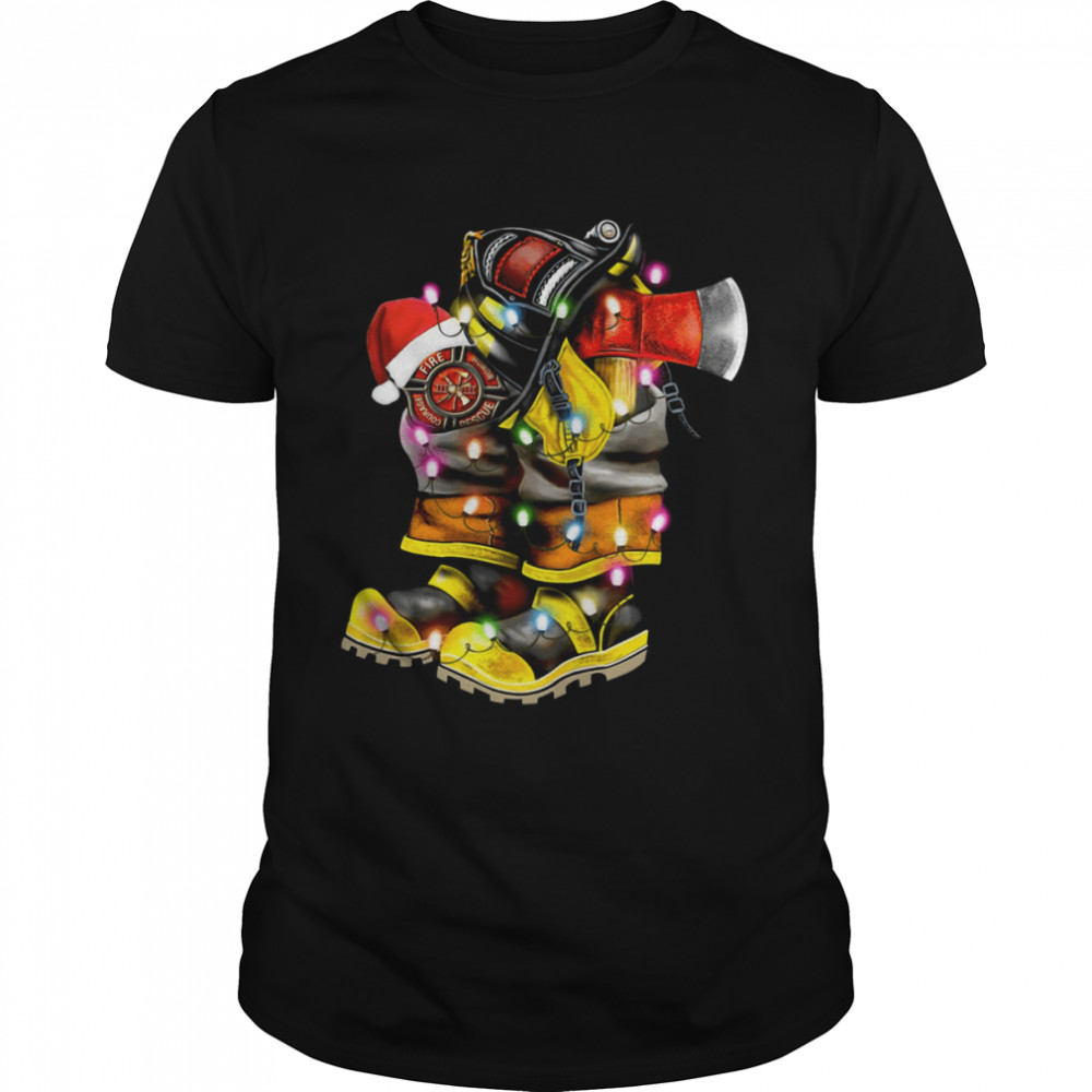 Love Boots Firefighter Christmas shirt