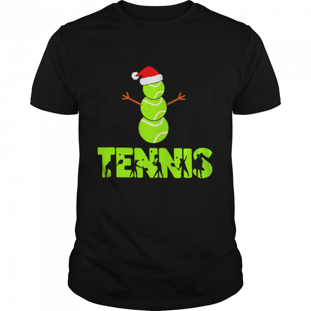 Tennis Snowman Christmas t-shirt