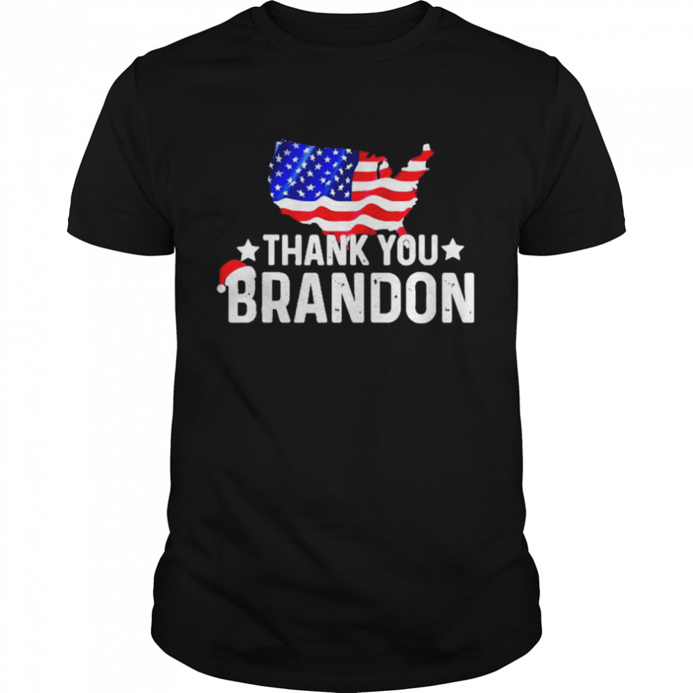 Thank You Brandon Santa American Flag Christmas Shirt