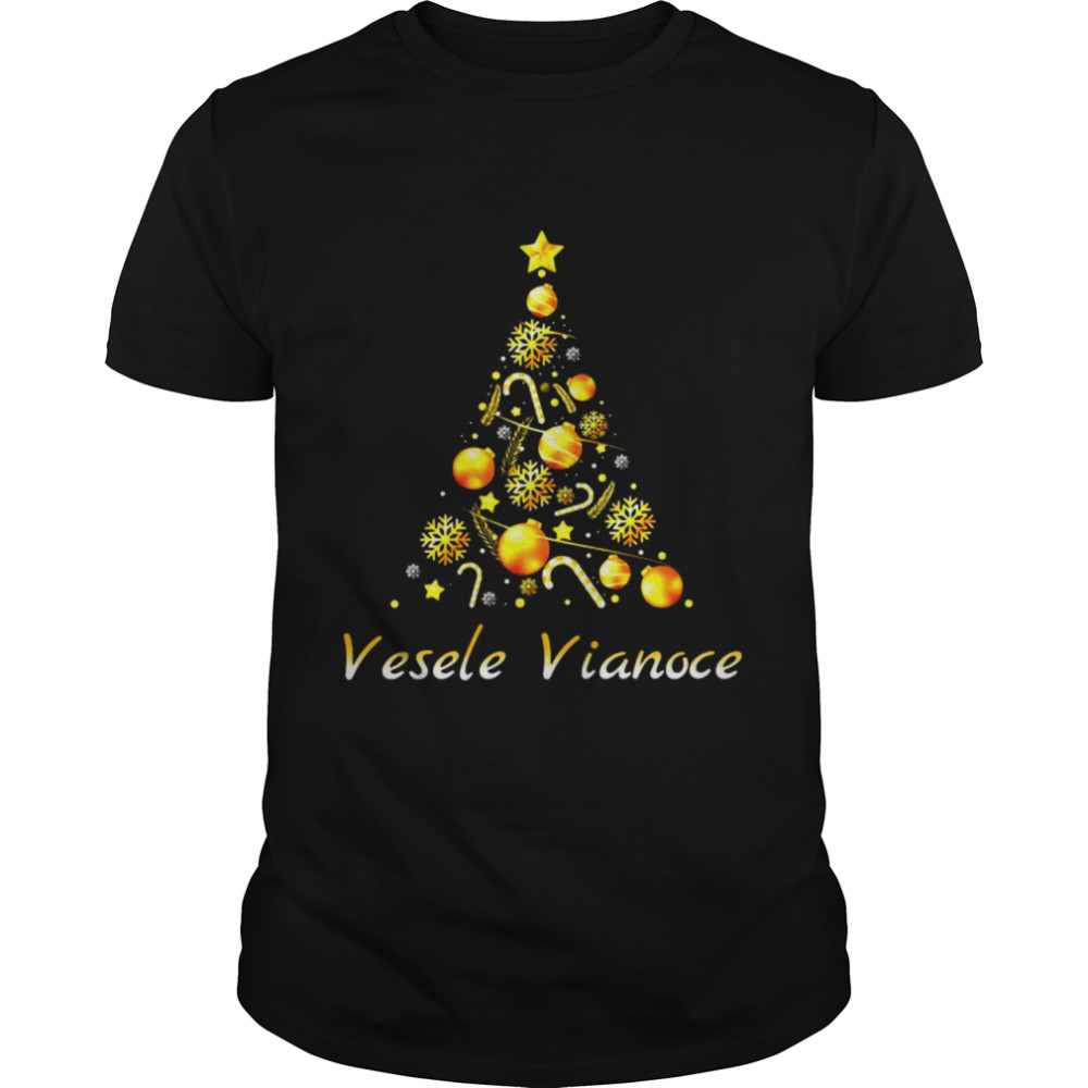 Vesele Vianoce Slovak Merry Christmas Tree Slovakian Shirt