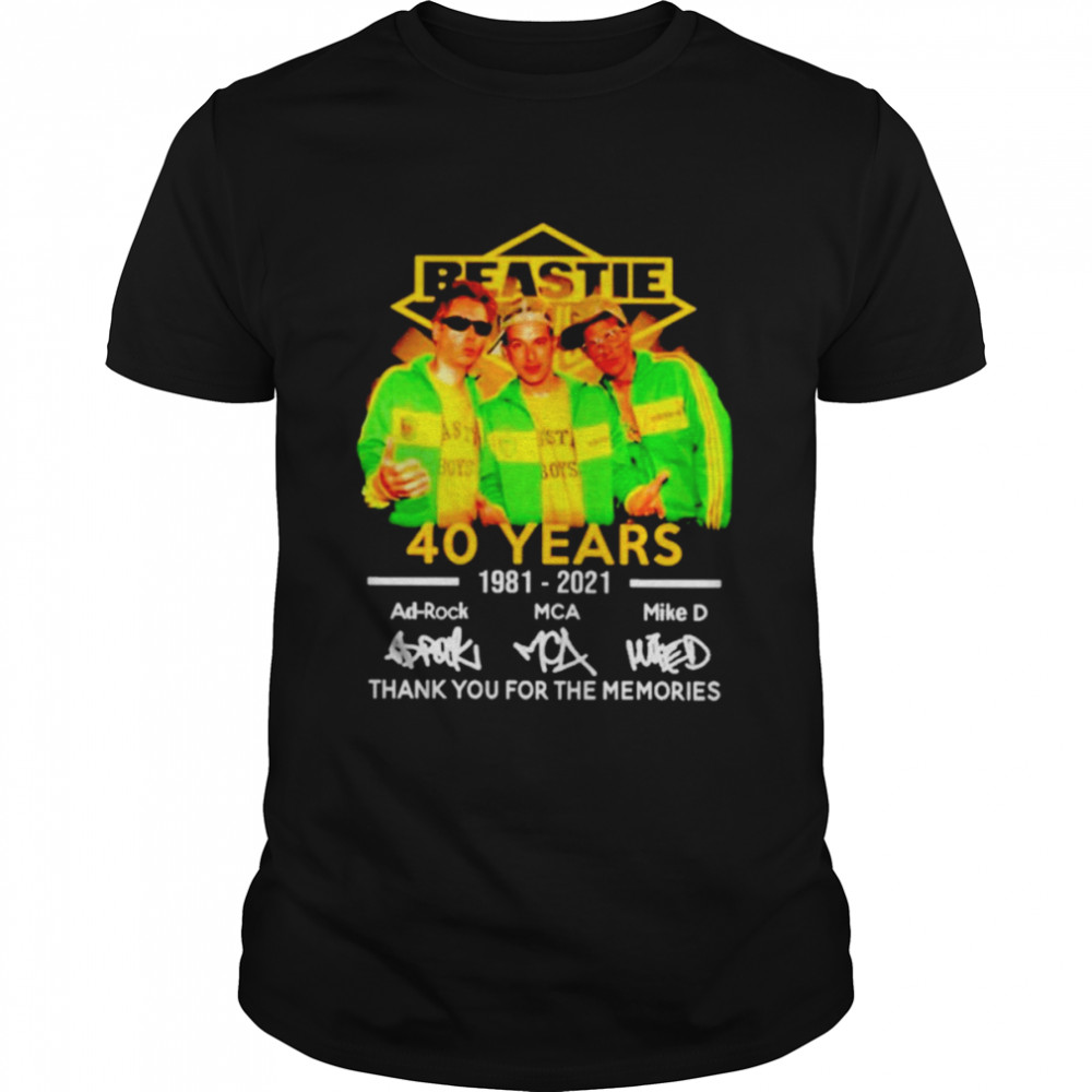 Beastie 40 Years 1981 2021 Thank You For The Memories Signatures Shirt