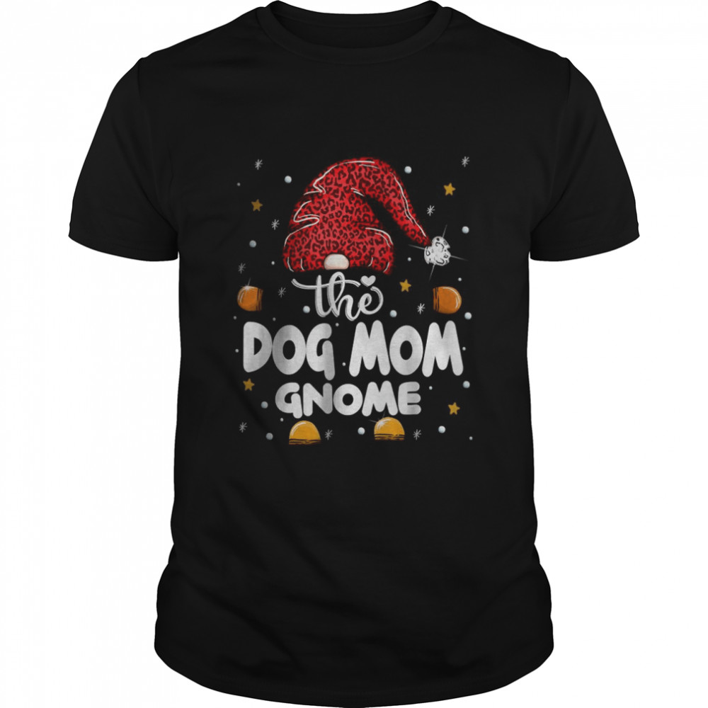 Dog Mom Gnome Leopard Family Matching Christmas Party Pajama T-Shirt