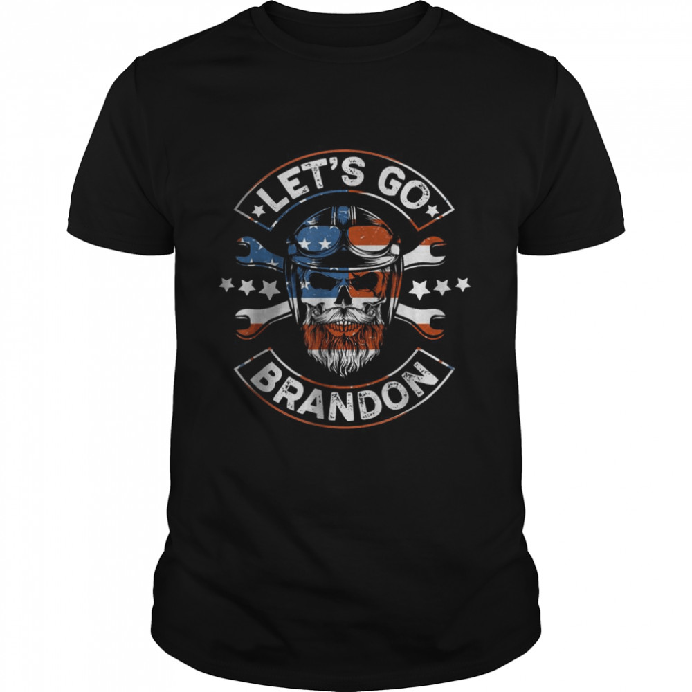 Let’s Go Branson American Biker Usa Flag T-Shirt