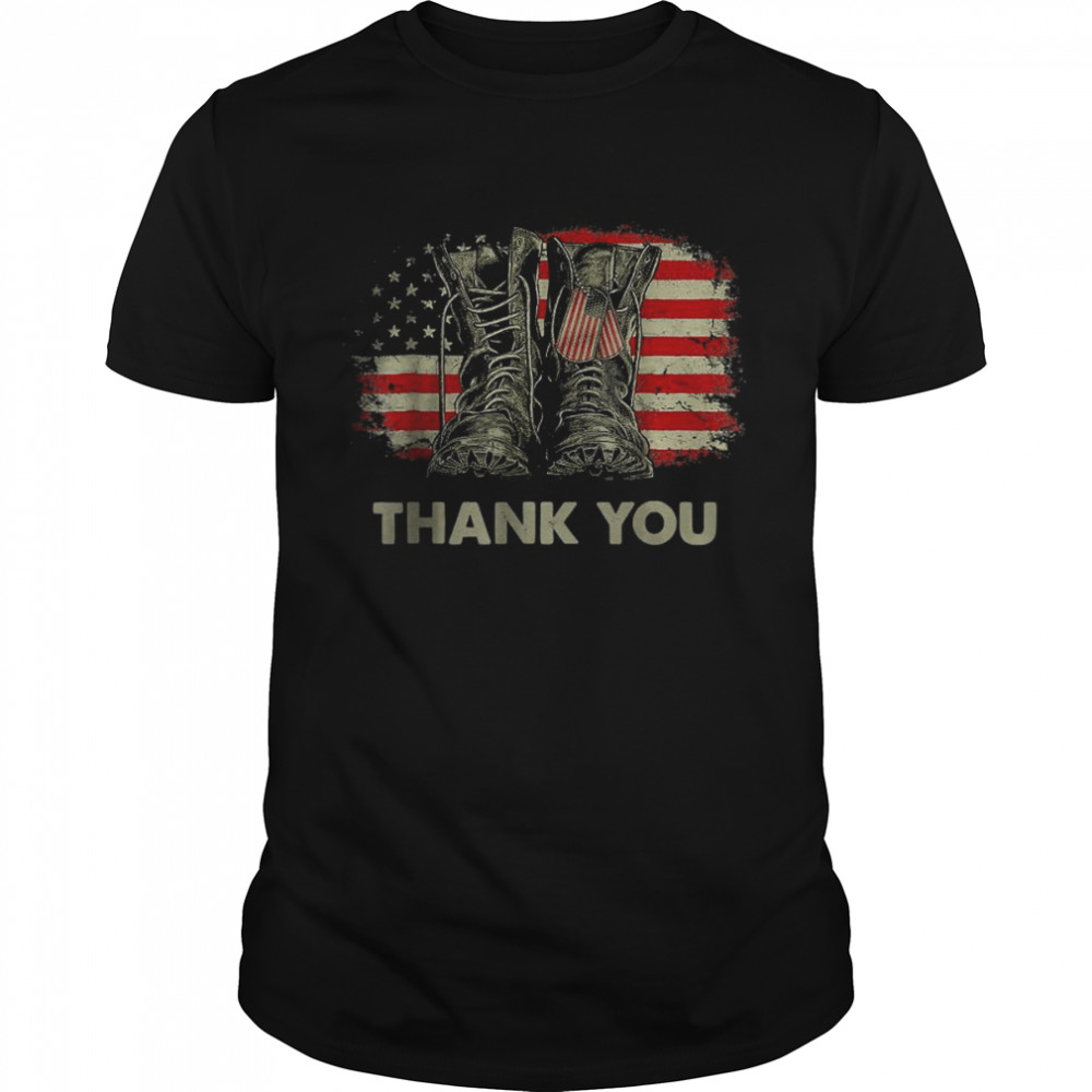 Patriotic American Flag Thank You T-Shirt