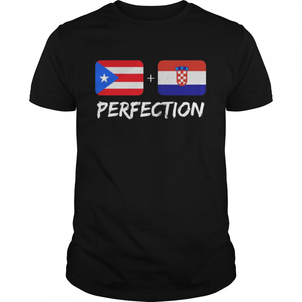 Puerto Rican And Croatian Perfection Mix DNA Heritage Flag Shirt