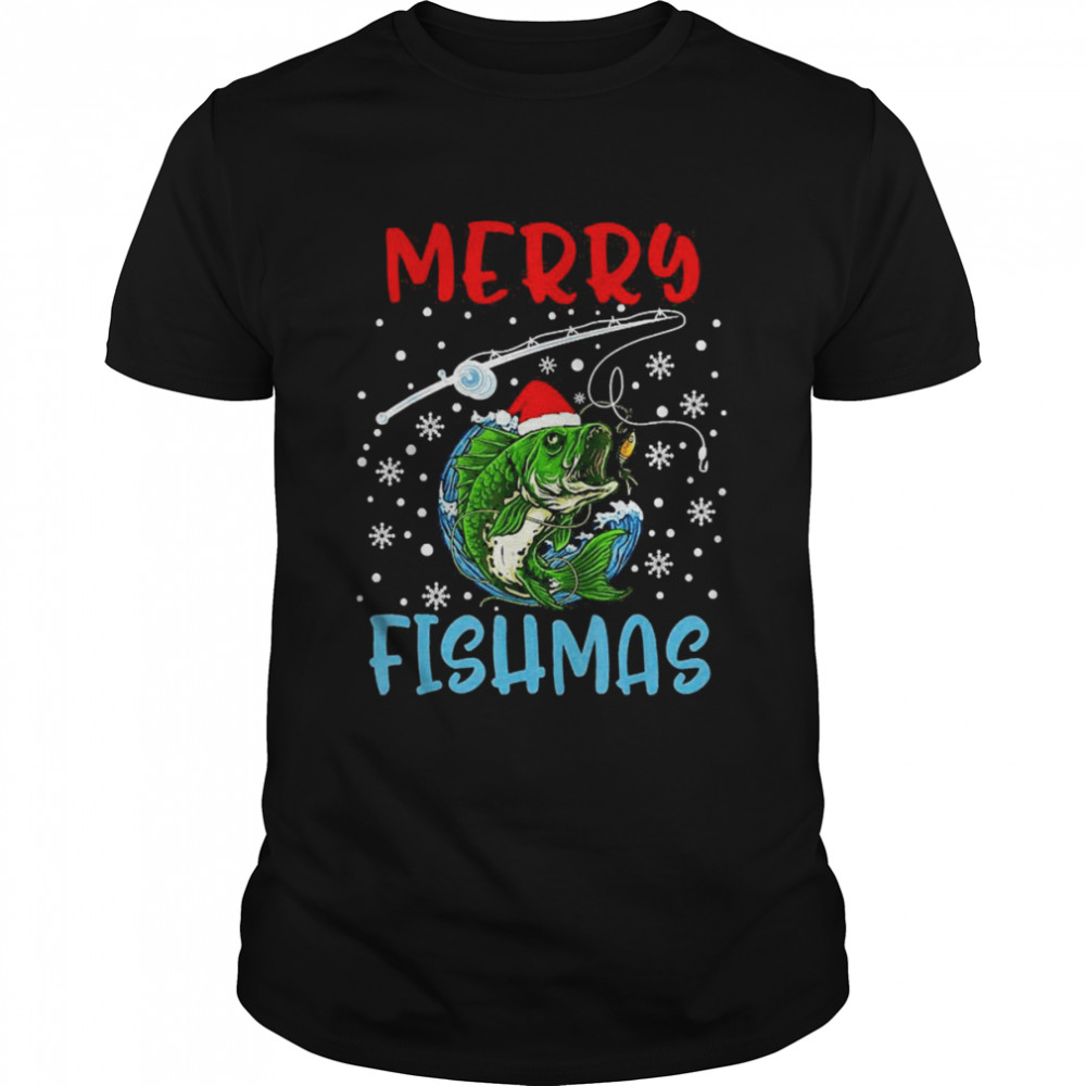 Merry Fishmas Christmas Fishing Holiday T-shirt