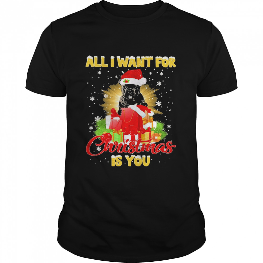 Black French Bulldog All I Want For Christmas Is You Sweat T-shirt