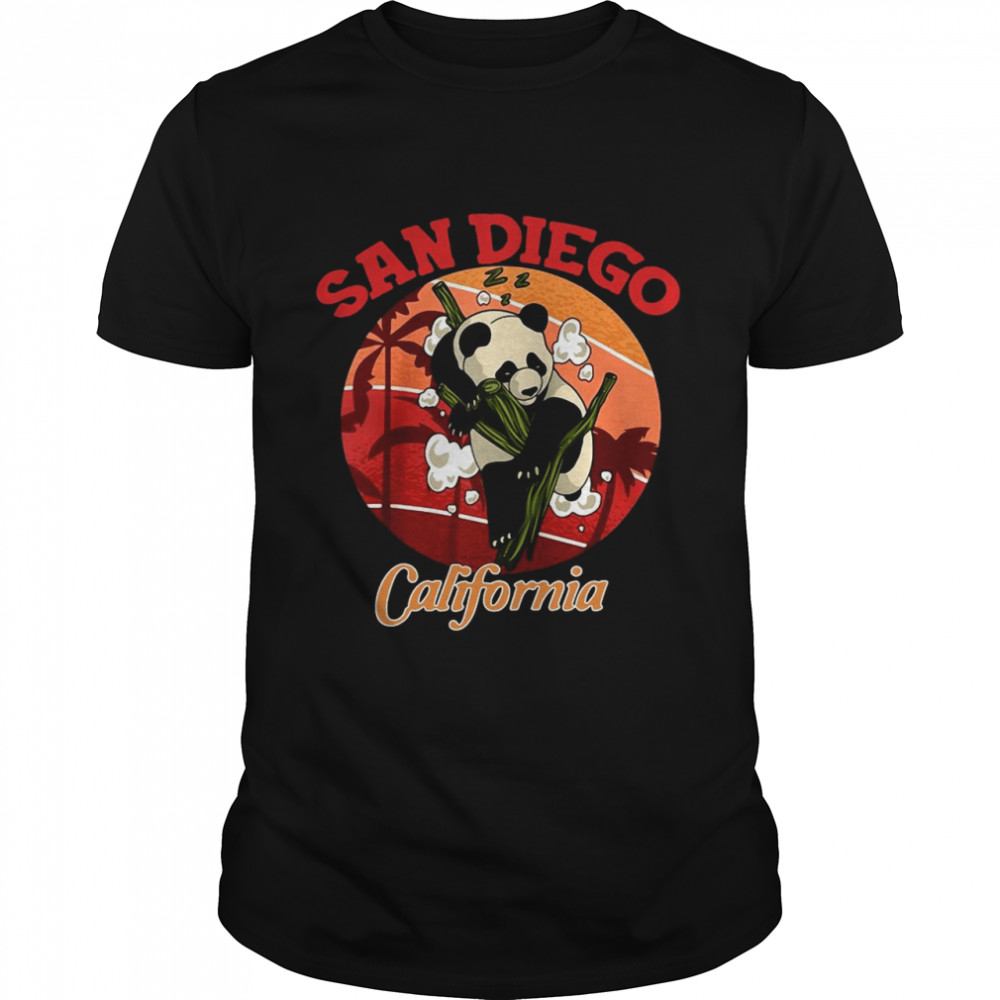 California State San Diego Retro Panda Zoo Raglan Baseball T-shirt