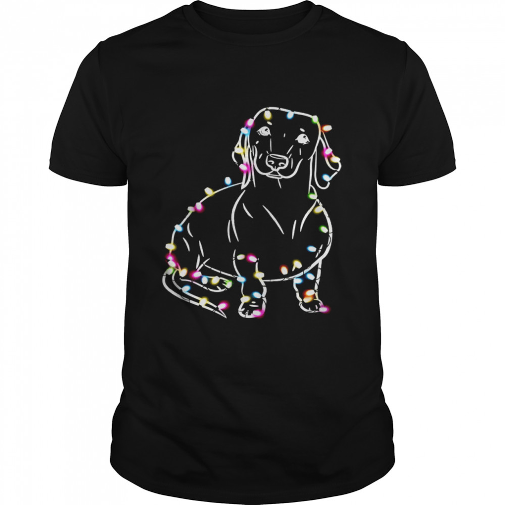 Dachshund Light Merry Christmas Shirt