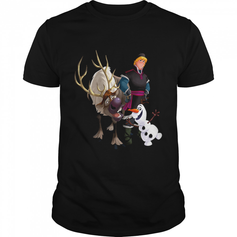 Kristoff Olaf And Reindeer Merry Christmas Shirt