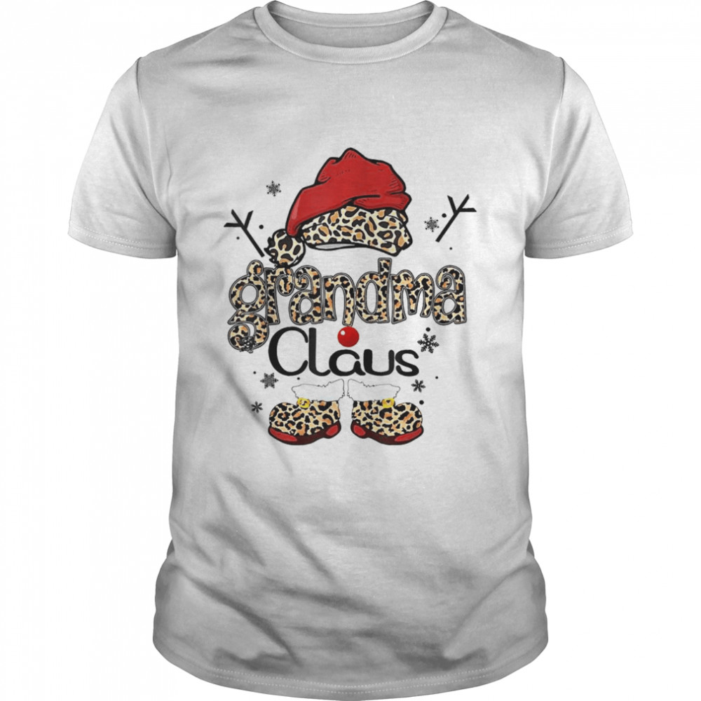 Leopard Grandma Claus Ugly Christmas shirt