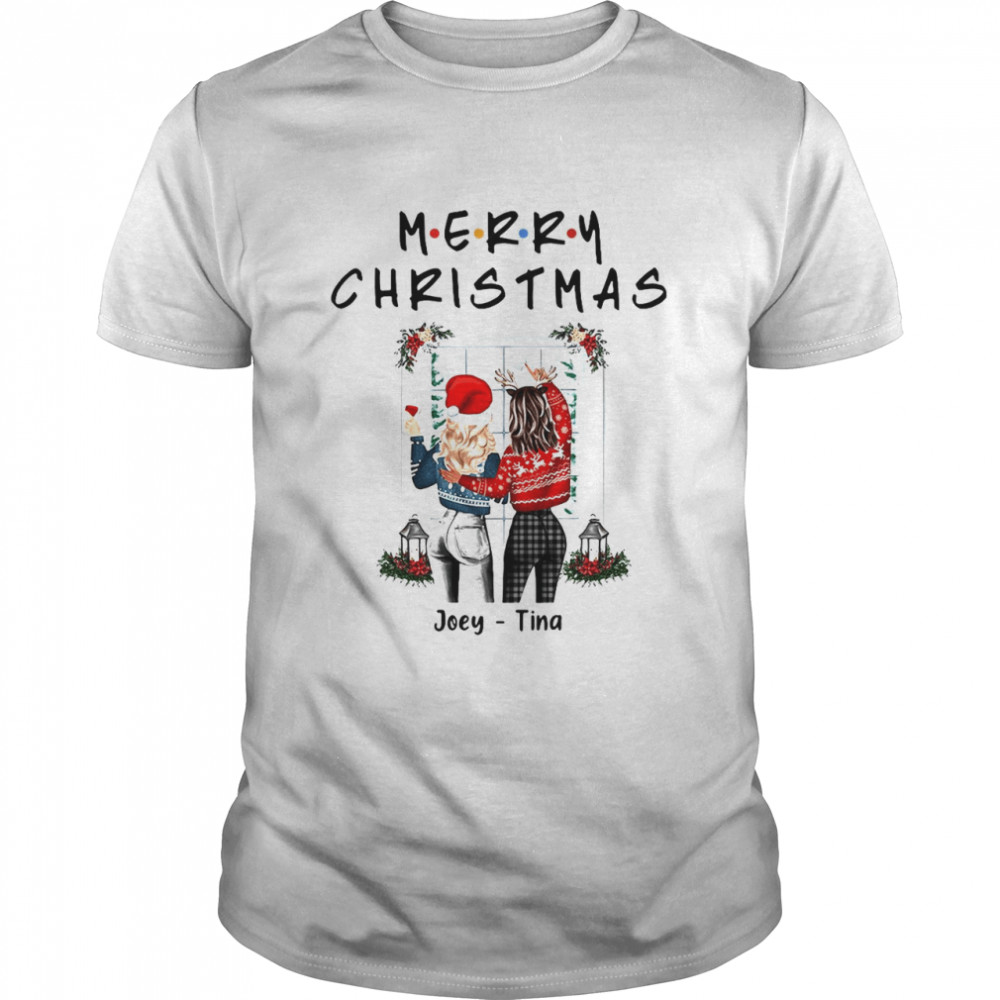 Merry Christmas Personalized Best Friends T-shirt
