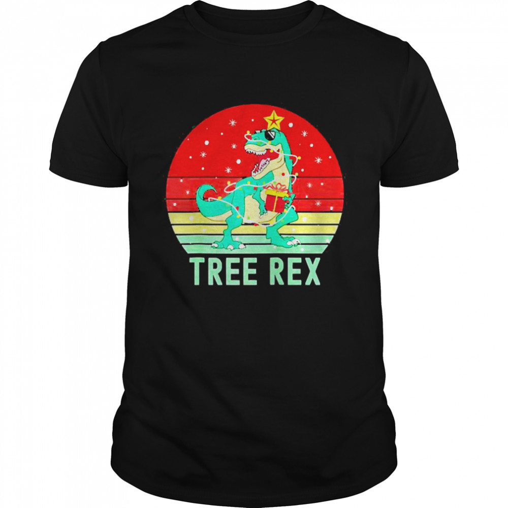 Tree Rex T Rex Dinosaur Christmas Retro Vintage T-shirt