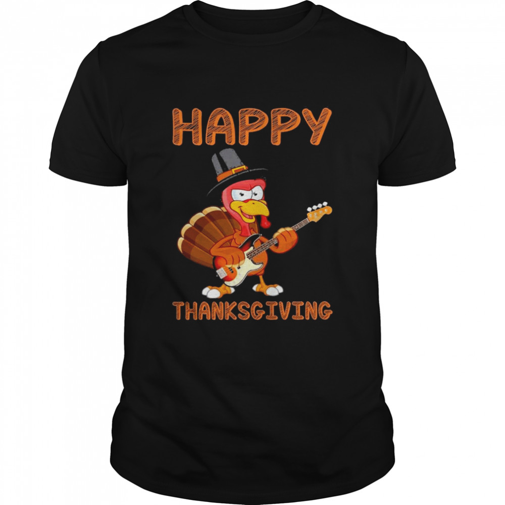 Turkey Playing Guitar Happy Thanksgiving 2021 shirt